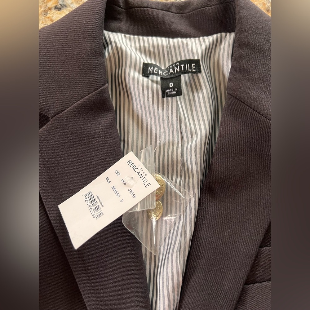 NWT J. Crew Mercantile Blazer Business Casual Quiet Luxury Dark Academia size 0 - Picture 7 of 8